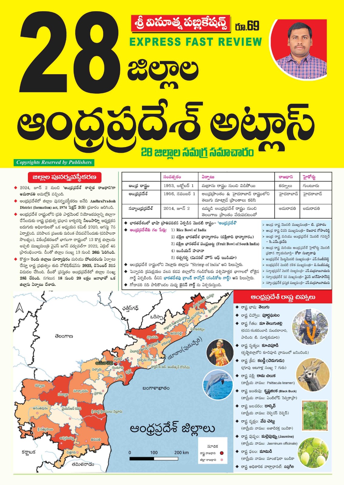 VINOOTHNA PUBLICATIONS ANDHRAPRADESH ATLAS(28 DISTRICTS) CHART (TABULOID)